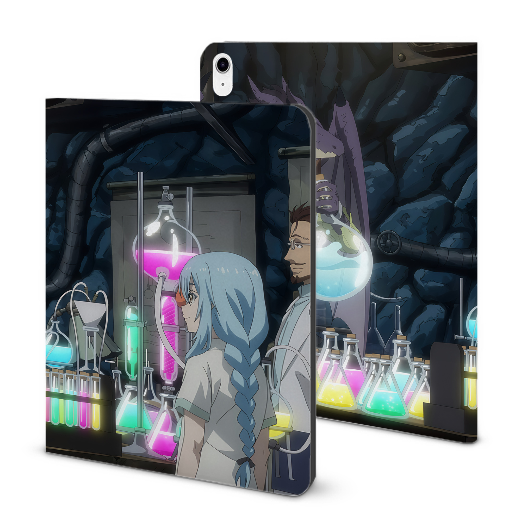 （画像用） 転スラ Regarding Reincarnated to Slime IPad ケース ブック型 PUレザー TPU 耐衝撃 軽量 薄型 ペン収納なし 全面保護 IPad 各モデル対応